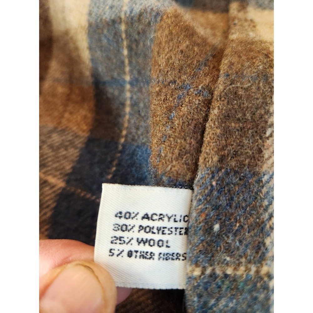 Vintage London Fog Womens Brown Trench Thick Coat Plaid Lined Double Breasted XL - Picture 10 of 11